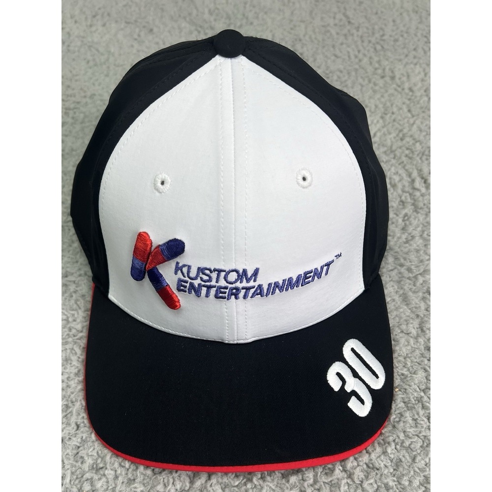 2023 Harvey Kustom Entertainment Hat Cap Black White #30 Indy Car Racing